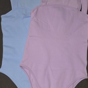 OQQ One Piece Shapwear Set in Light Blue and Lavender